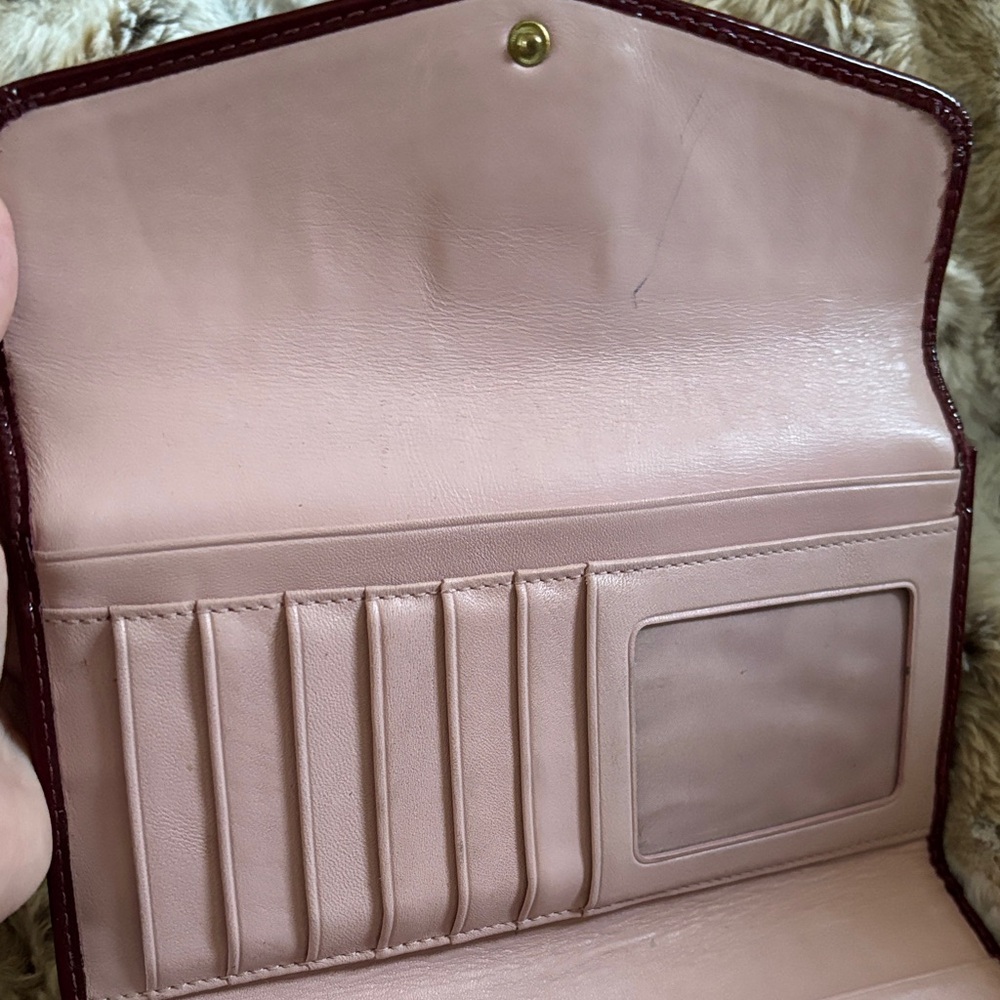 Coach Deep Red Patent Leather Wallet - Picture 7 of 14